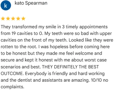 Dentist Raleigh NC Kato Spearman Testimonial