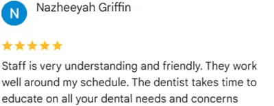 Dentist Raleigh NC Nazheeyah Griffin Testimonial